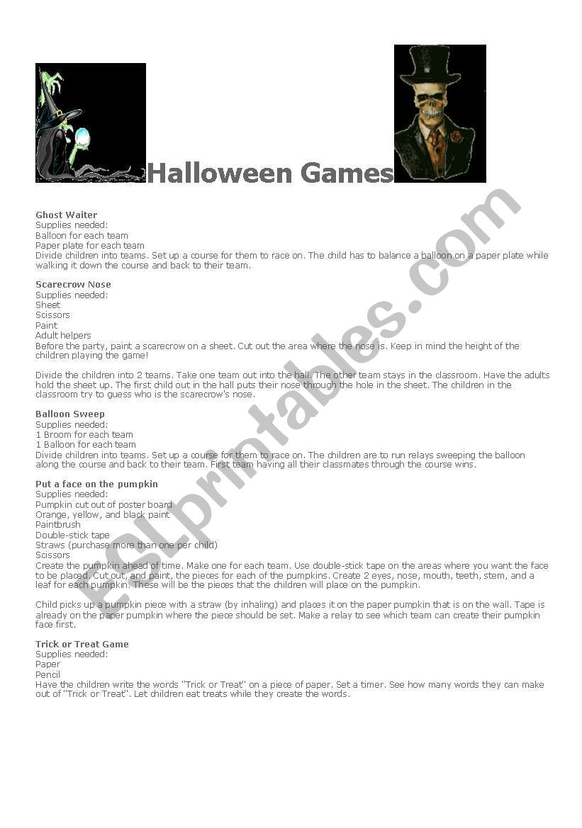 More Halloween Games!!!!! worksheet