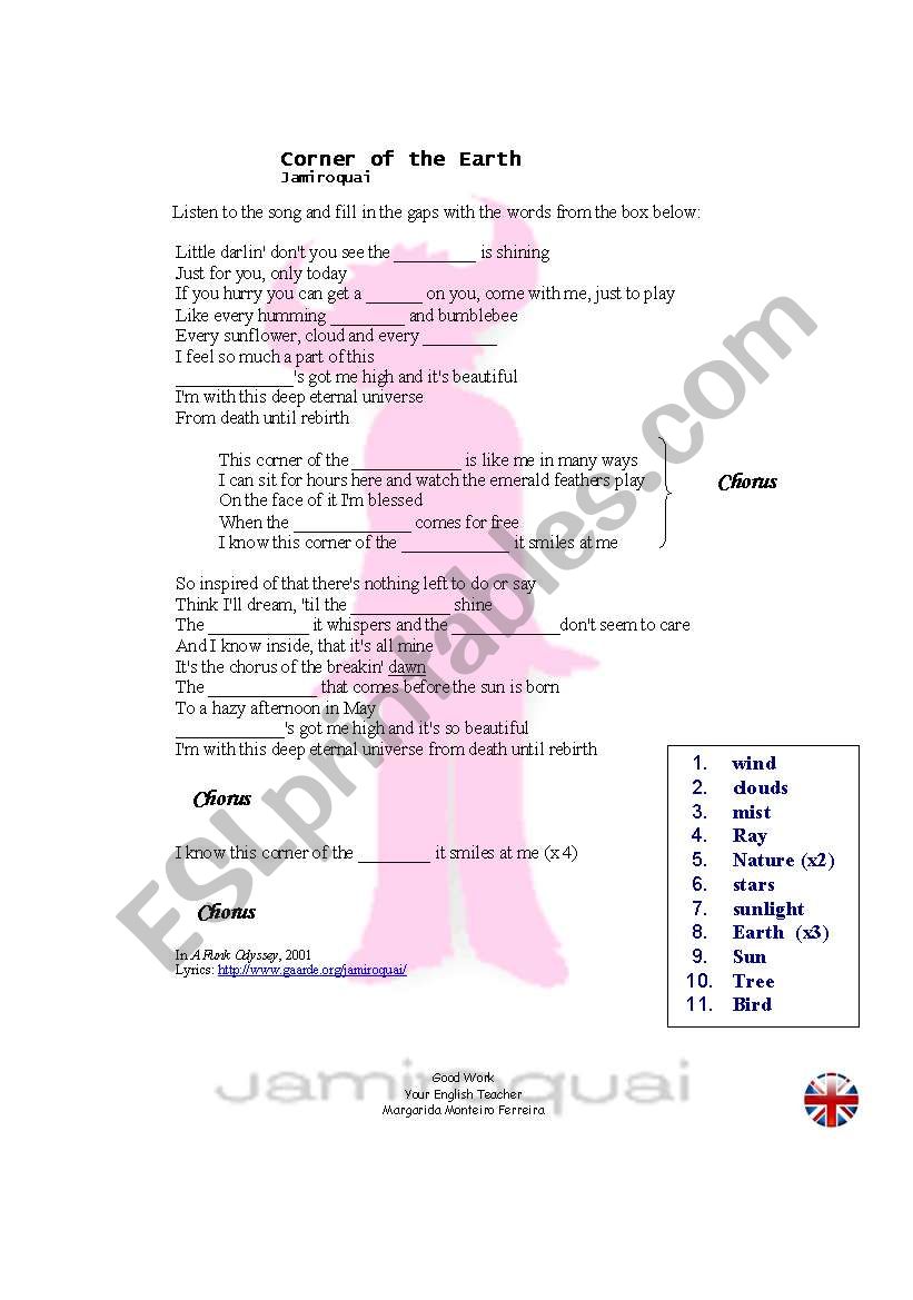 Corner of the Earth worksheet