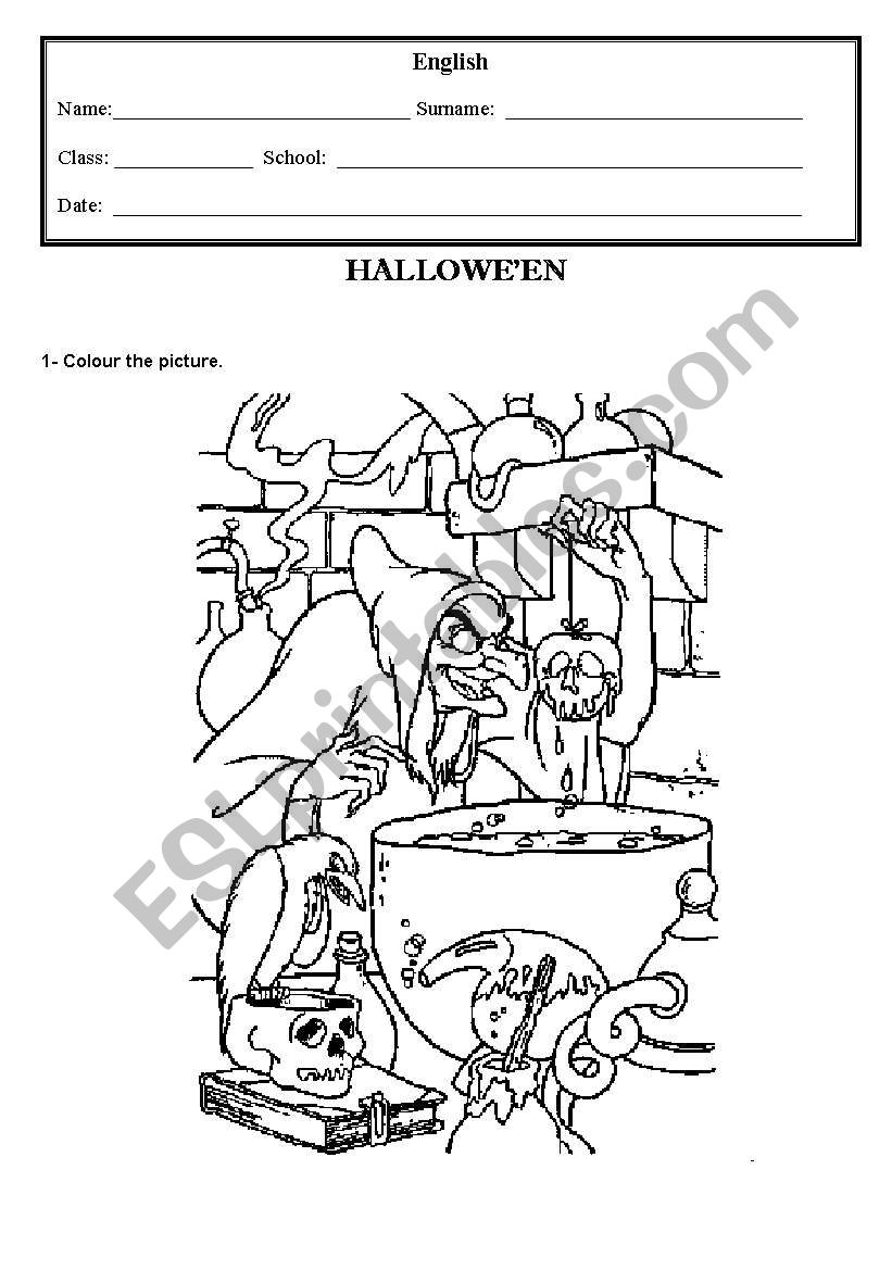 Halloween  worksheet