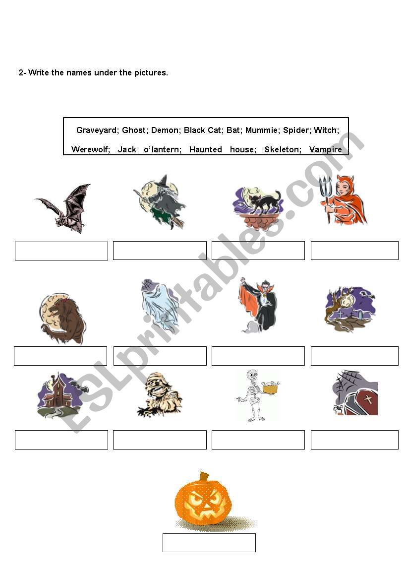 Halloween - page 2 worksheet