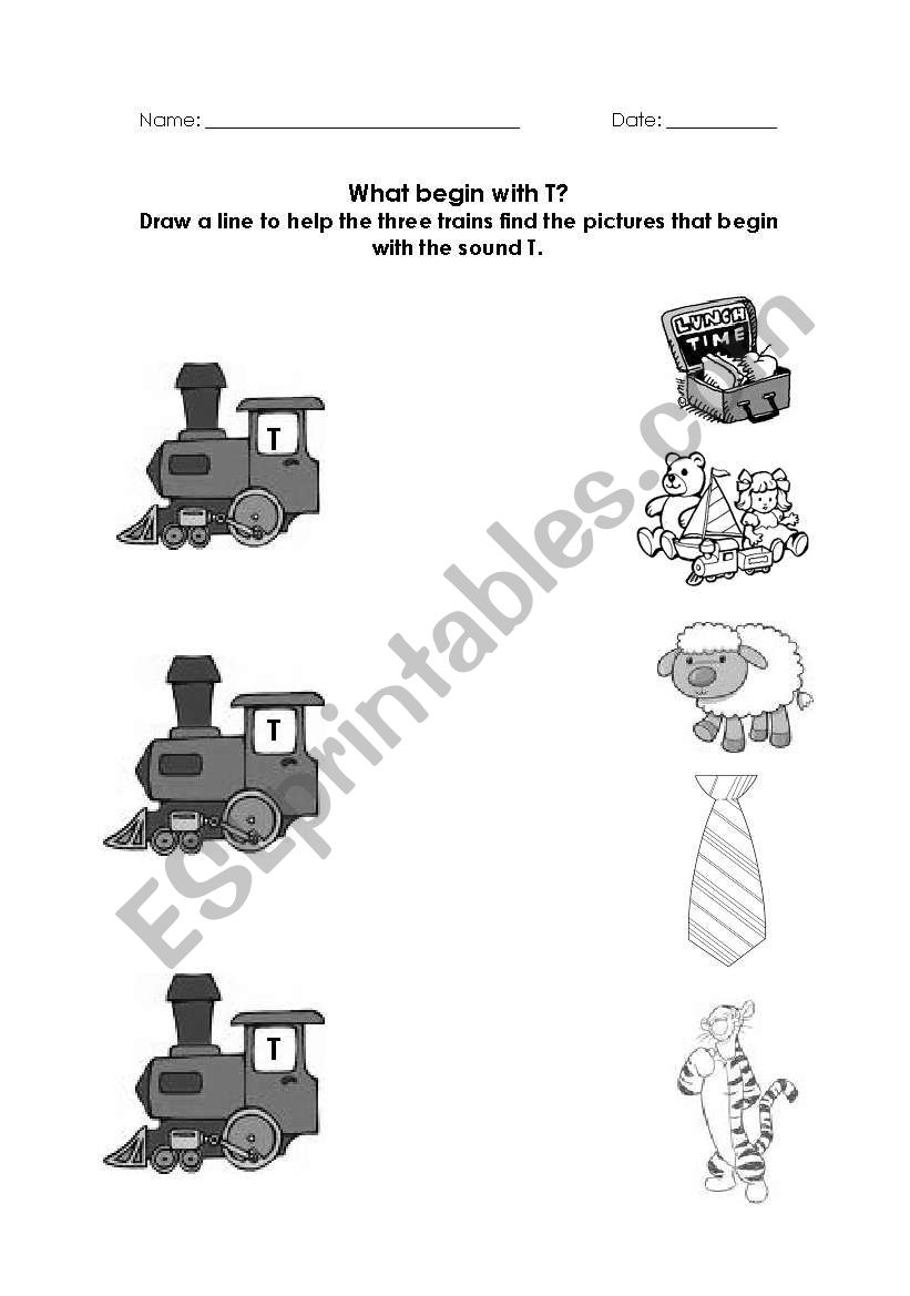 Phonic /t/ worksheet