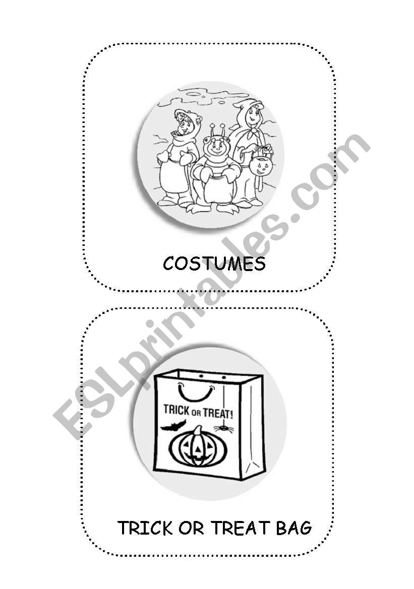 halloween flashcards 4th part worksheet