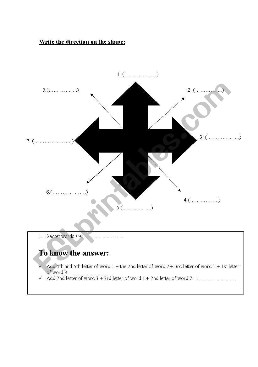 directions worksheet