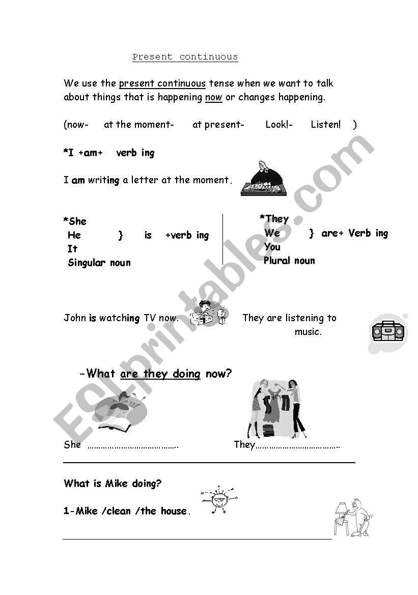 Present Continuous worksheet