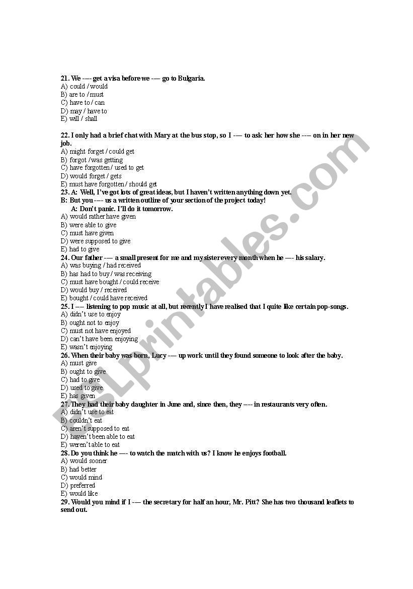 modal verbs2_MCQ worksheet