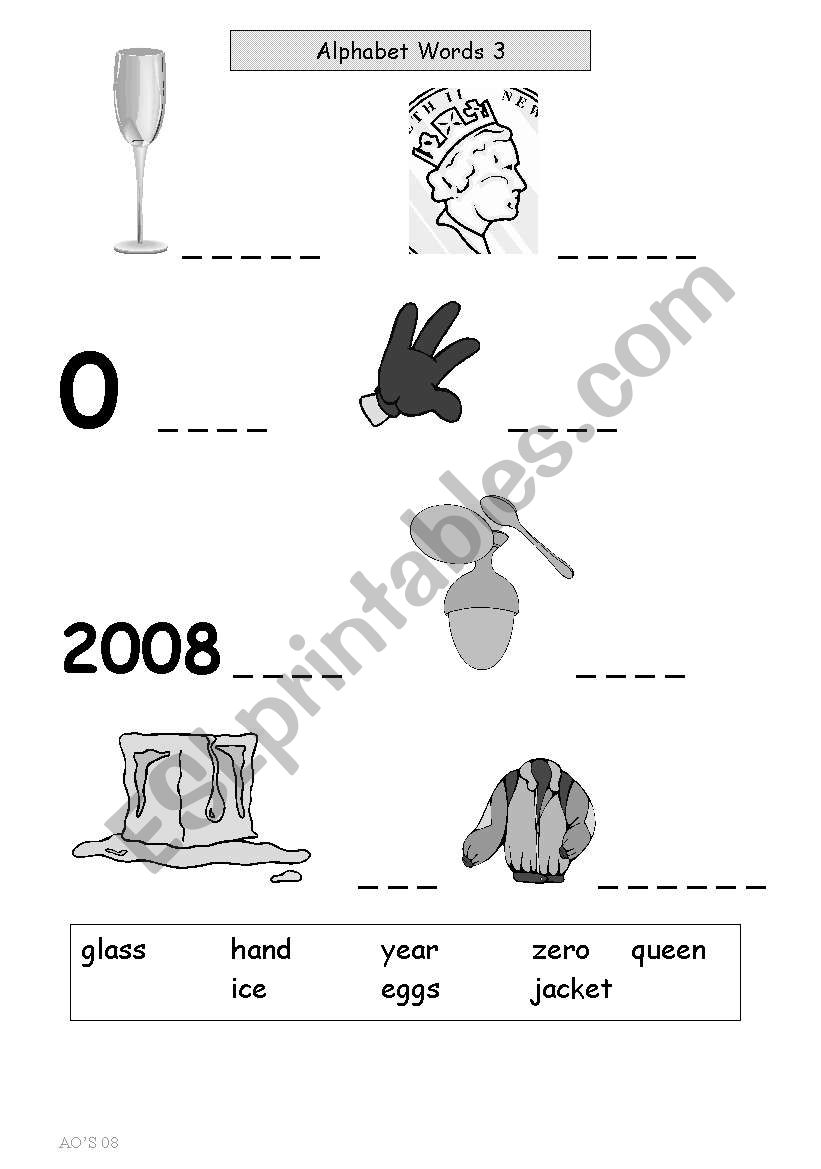 Alphabet Worksheet For Adult ESOL/ ESL & Literacy Students 3