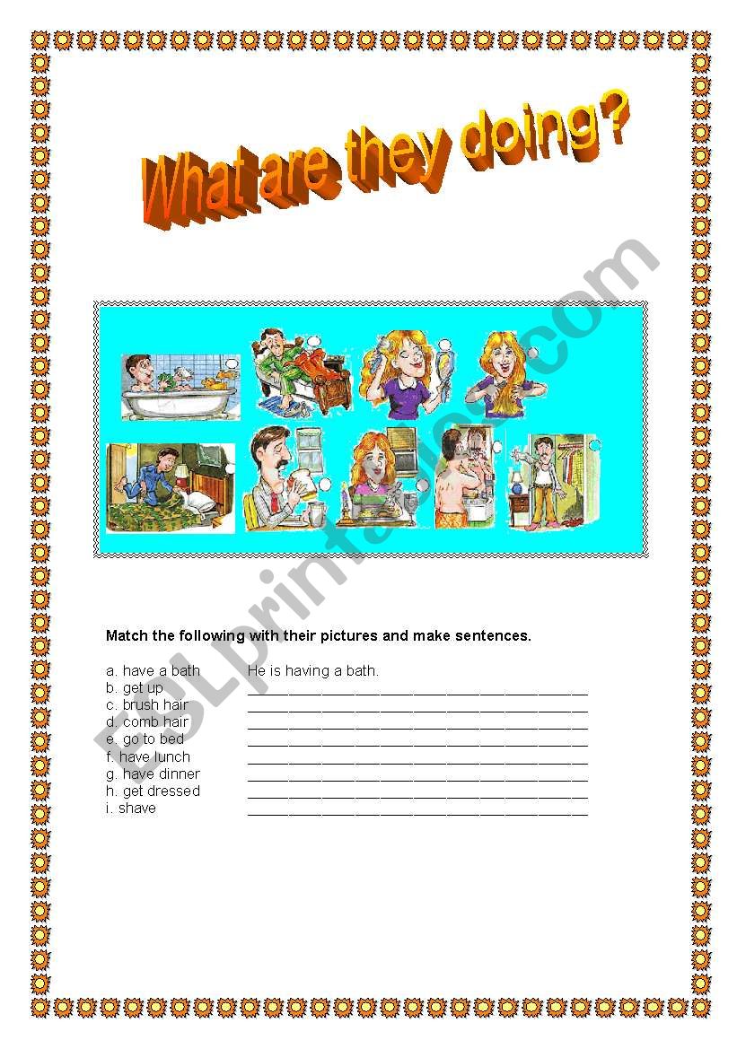 what are they doing? worksheet