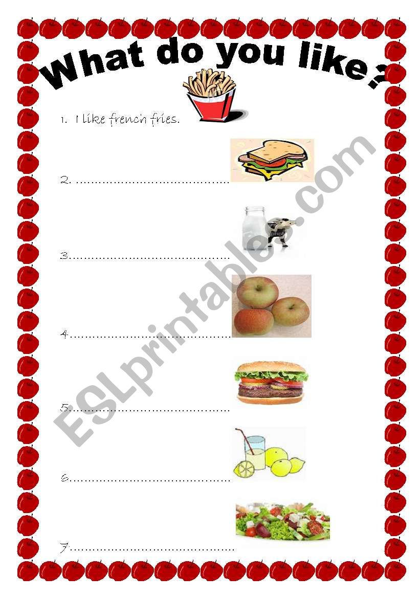 FOOD worksheet