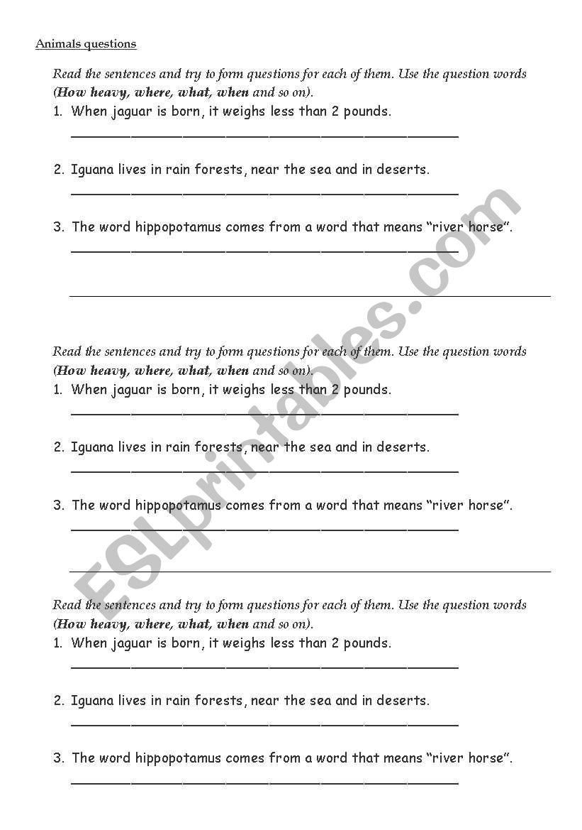 Making questions worksheet