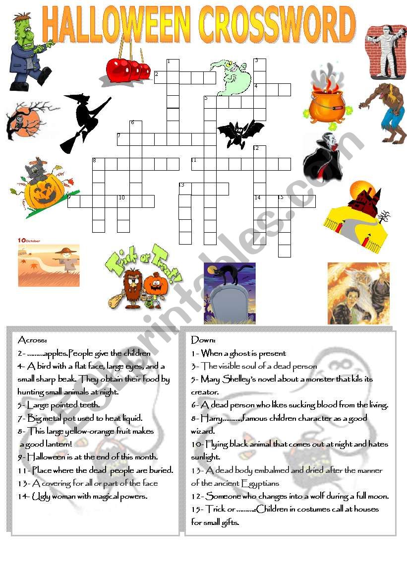 Halloween Crossword worksheet