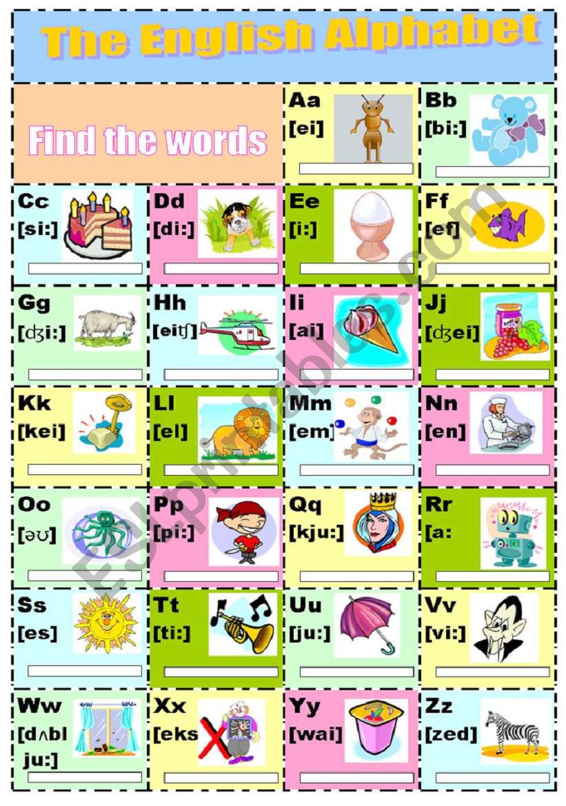 The English Alphabet worksheet