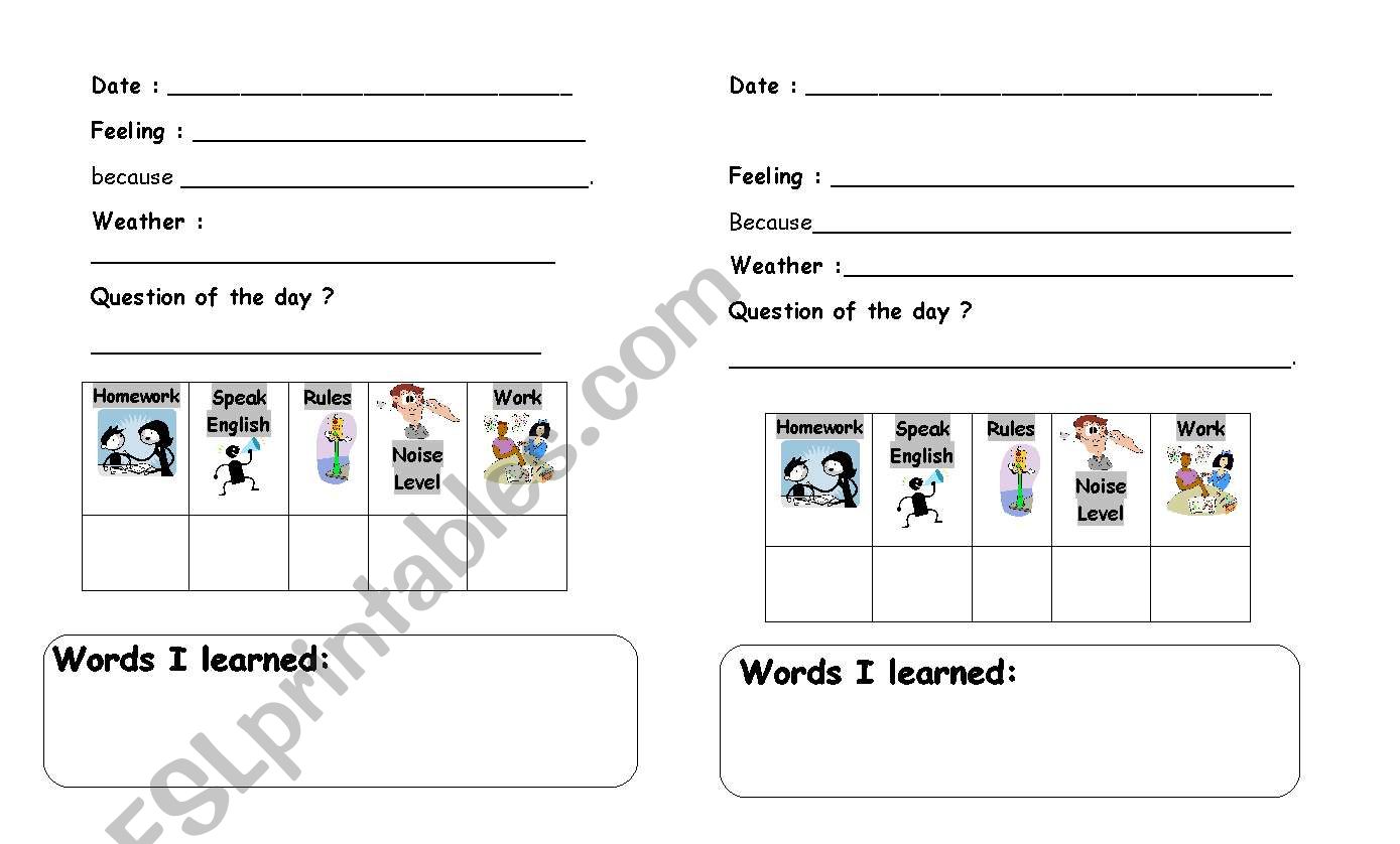 English routine worksheet