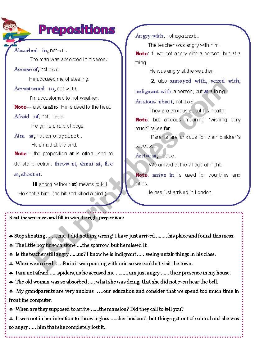 PREPOSITIONS 1 worksheet