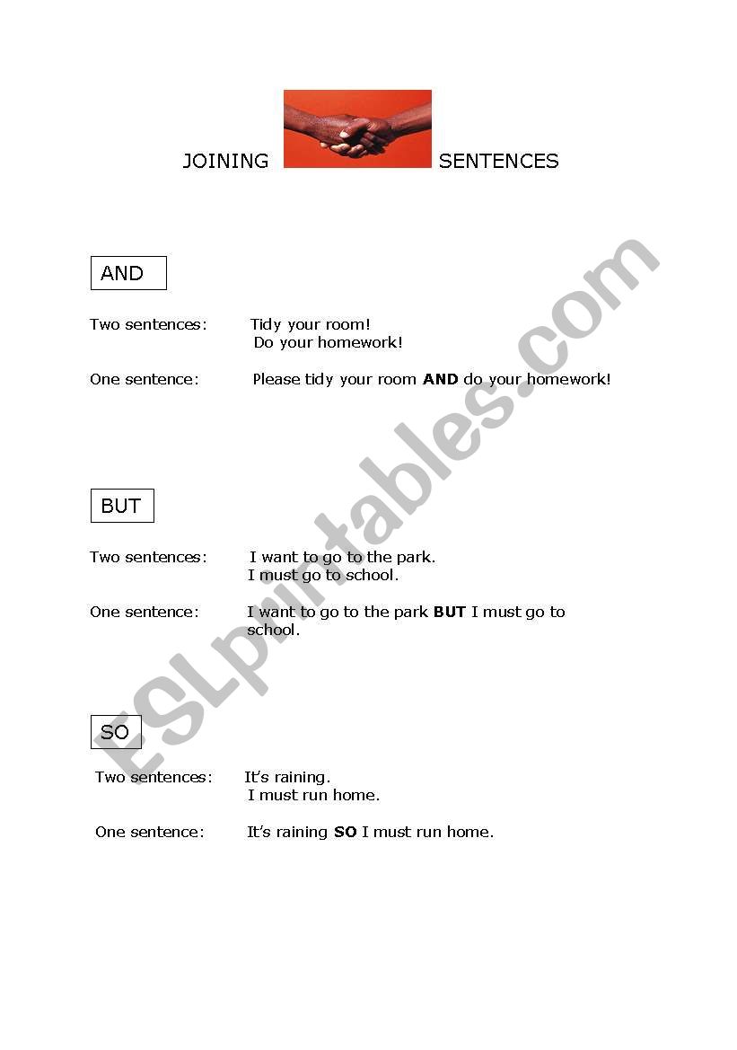 JOINING SENTENCES worksheet