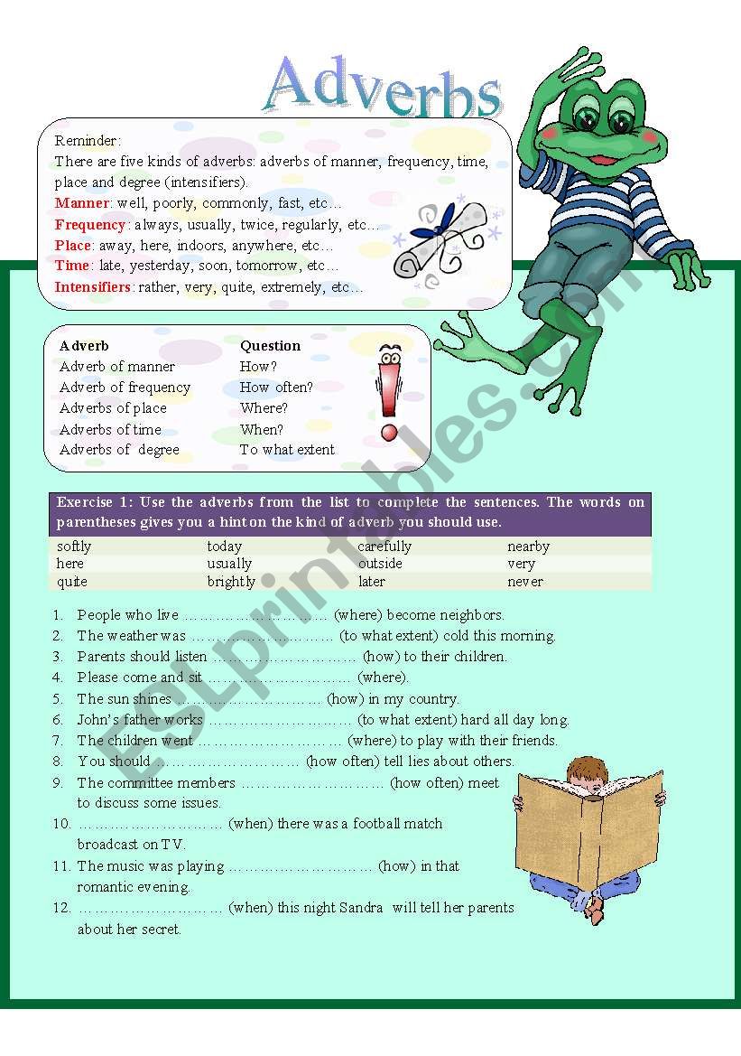 Adverbs (part 2) worksheet
