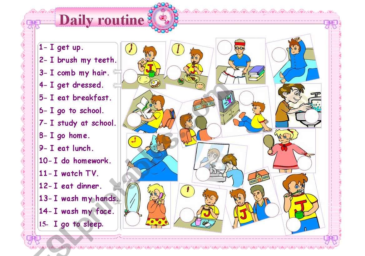 daily routine worksheet