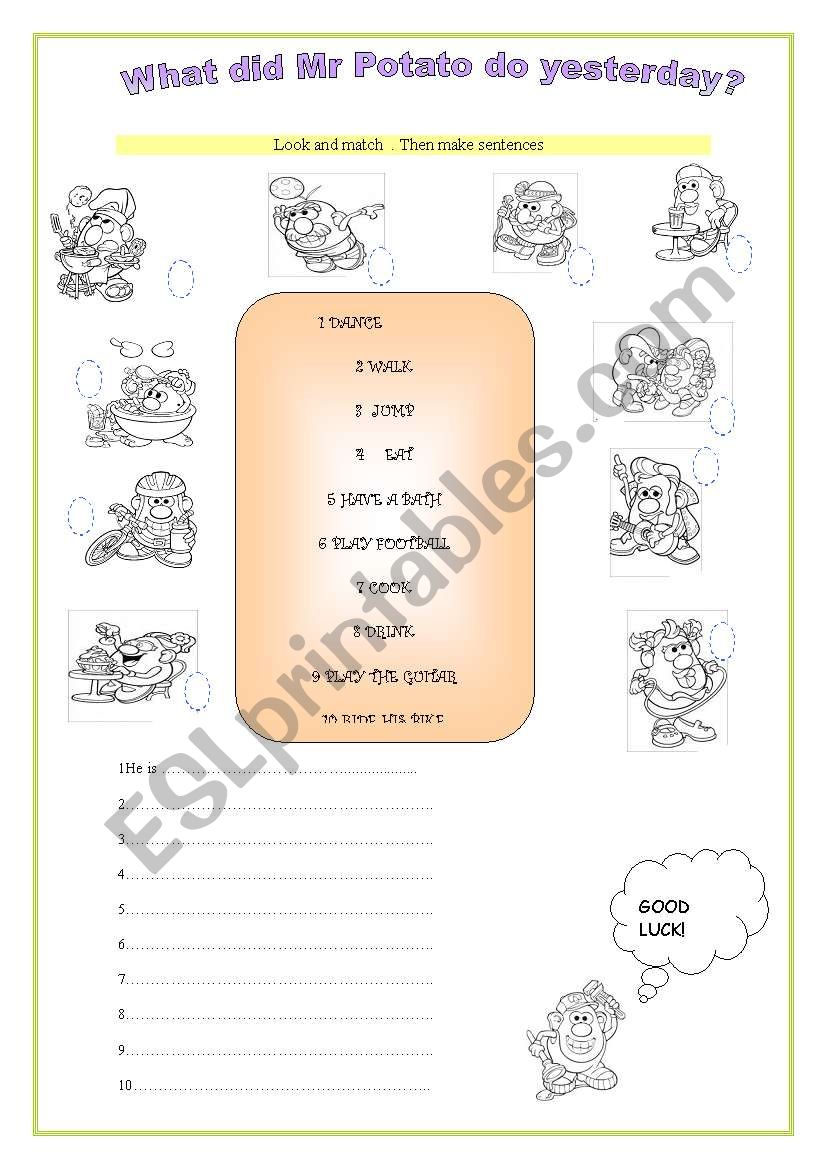 Simple past worksheet