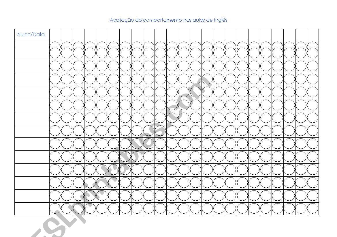 Behaviour worksheet