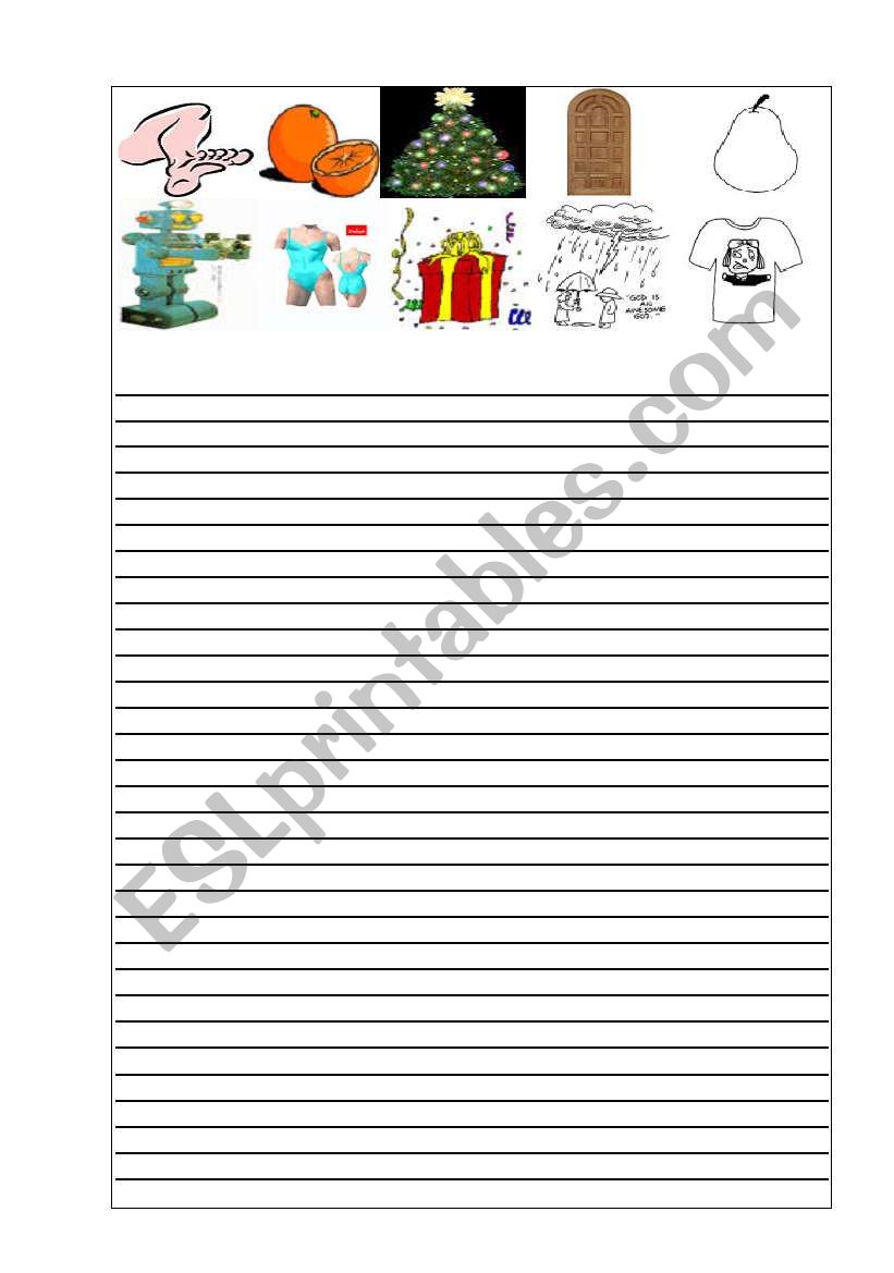 Making up a story worksheet