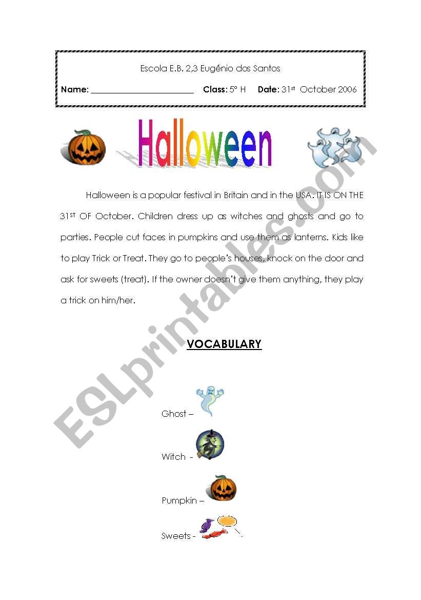 HALLOWEEN worksheet