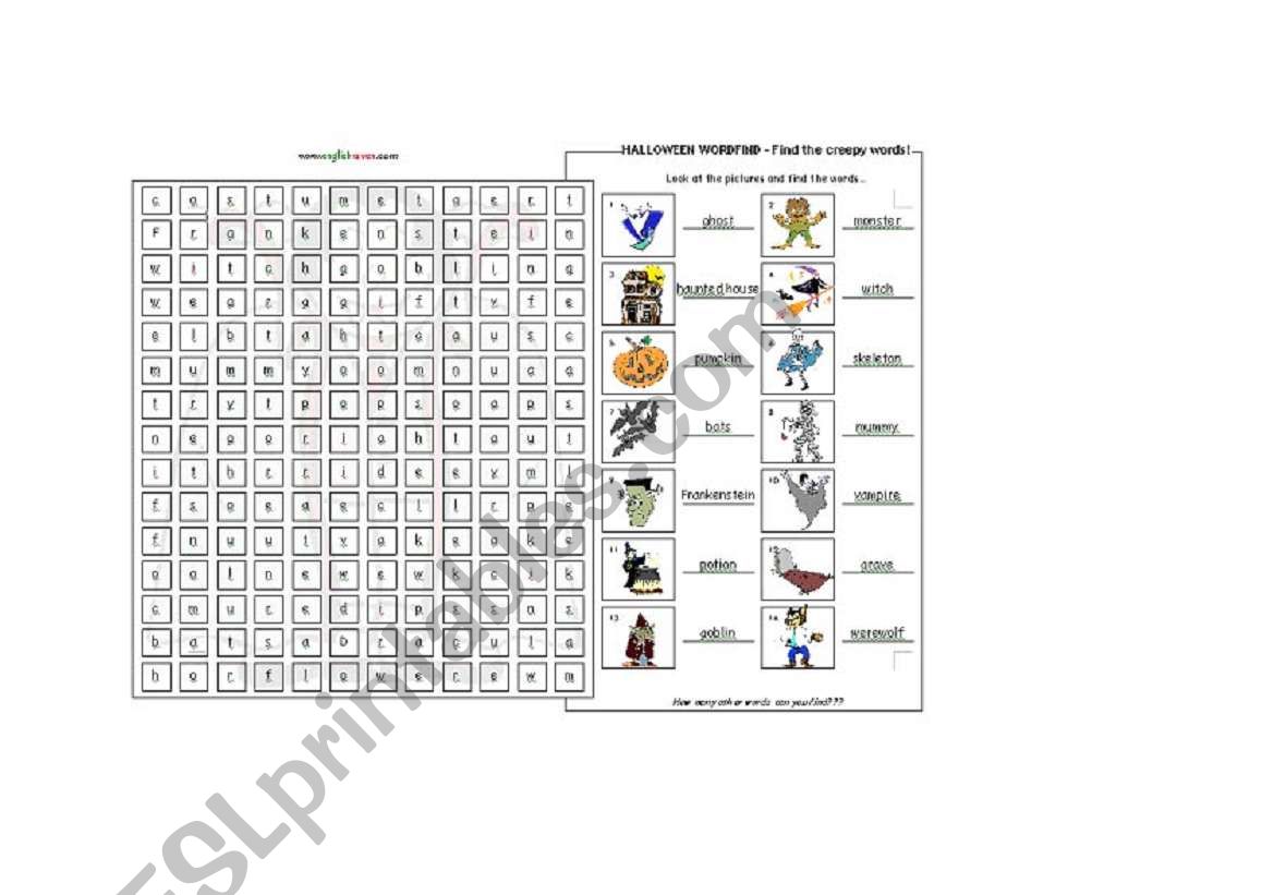 HALLOWEEN worksheet