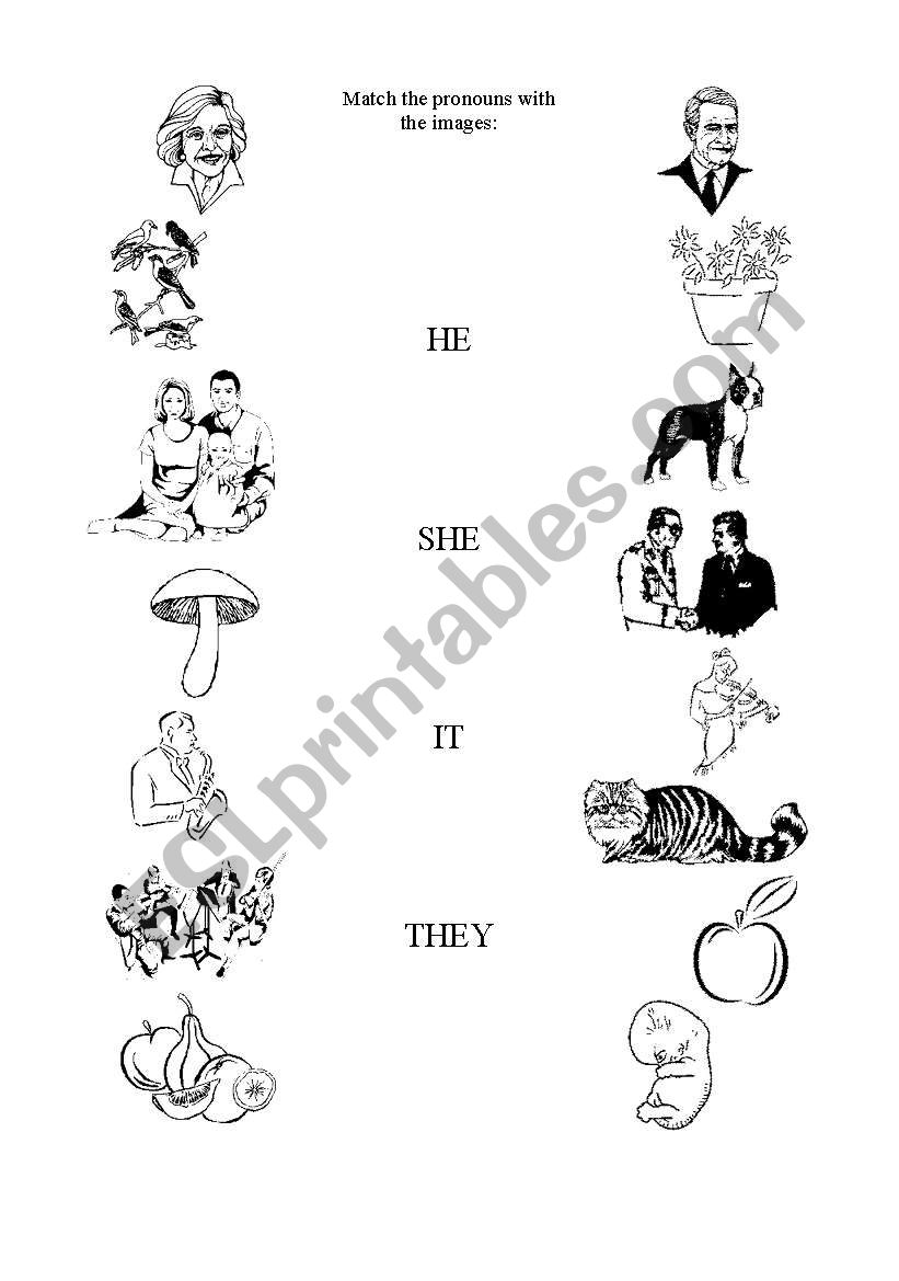 Matching Pronouns worksheet