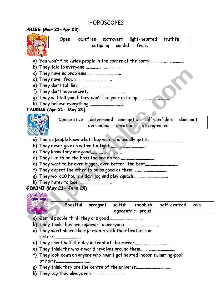 horoscopes-part1-esl-worksheet-by-minchu