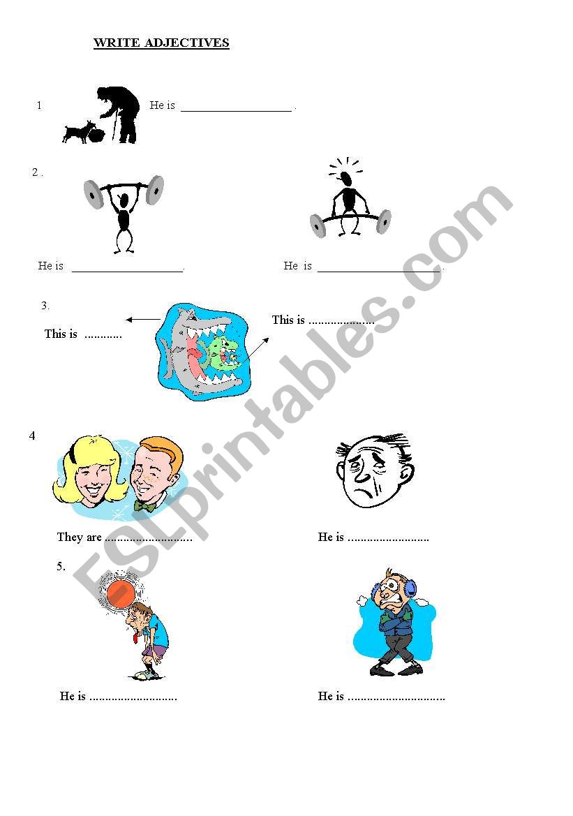 Adjectives Worksheet  worksheet