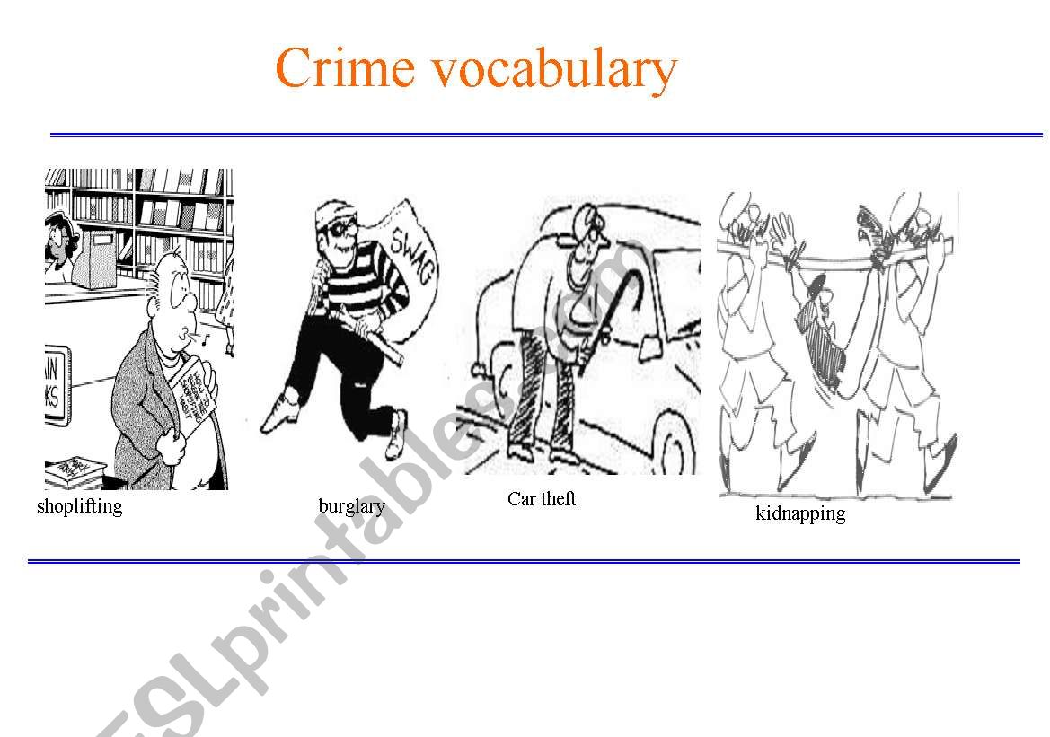 CRIME VOCABULARY worksheet