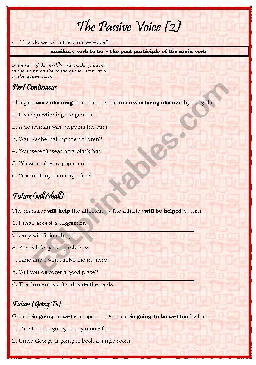 Passive Voice part two worksheet