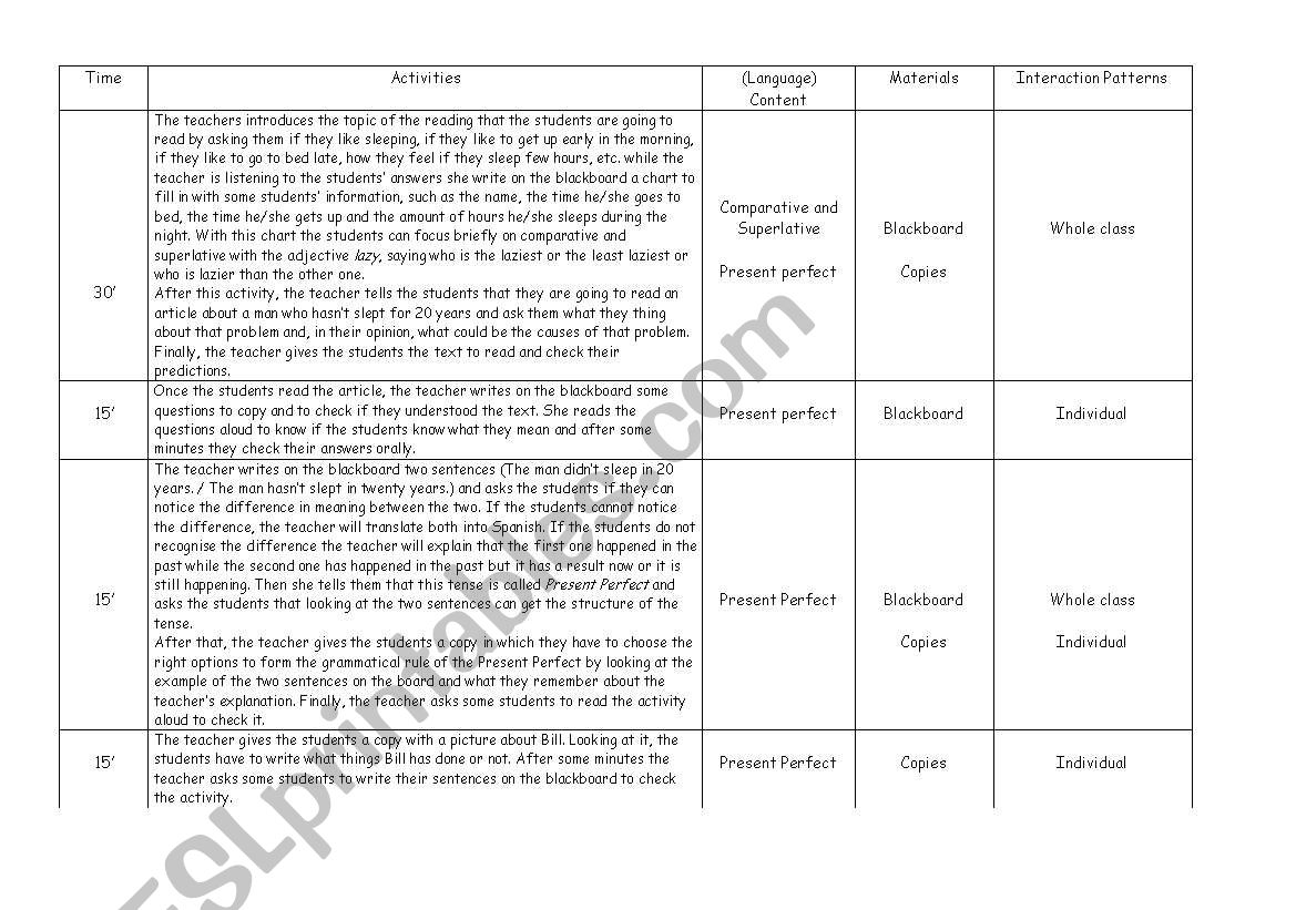 present perfect worksheet