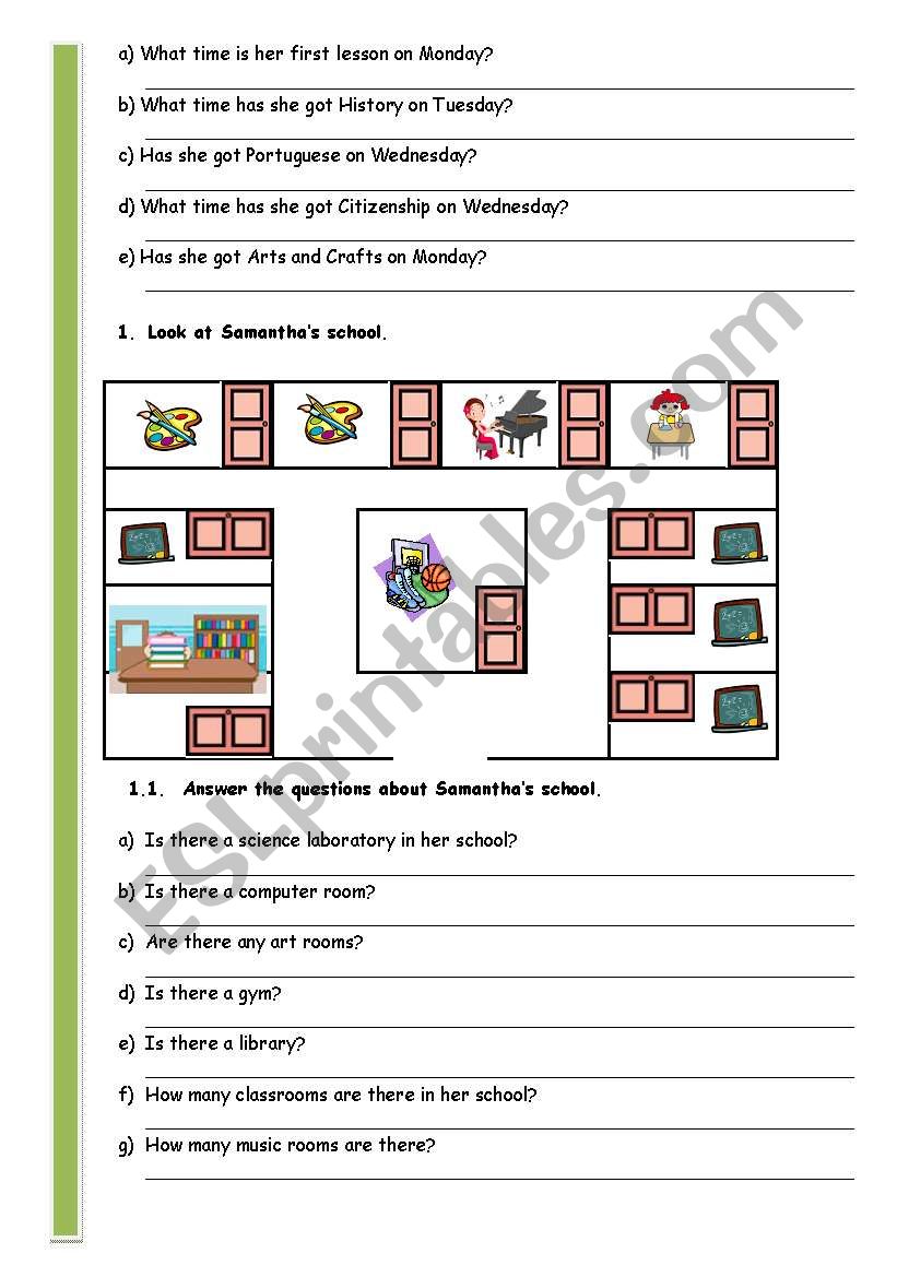 TIMETABLE AND SCHOOL SUBJECTS - PAGE 2