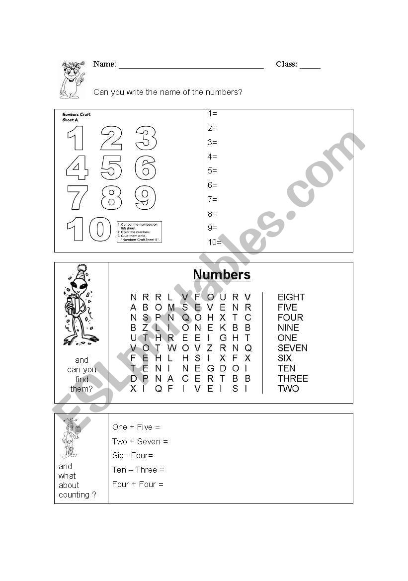 Numbers worksheet