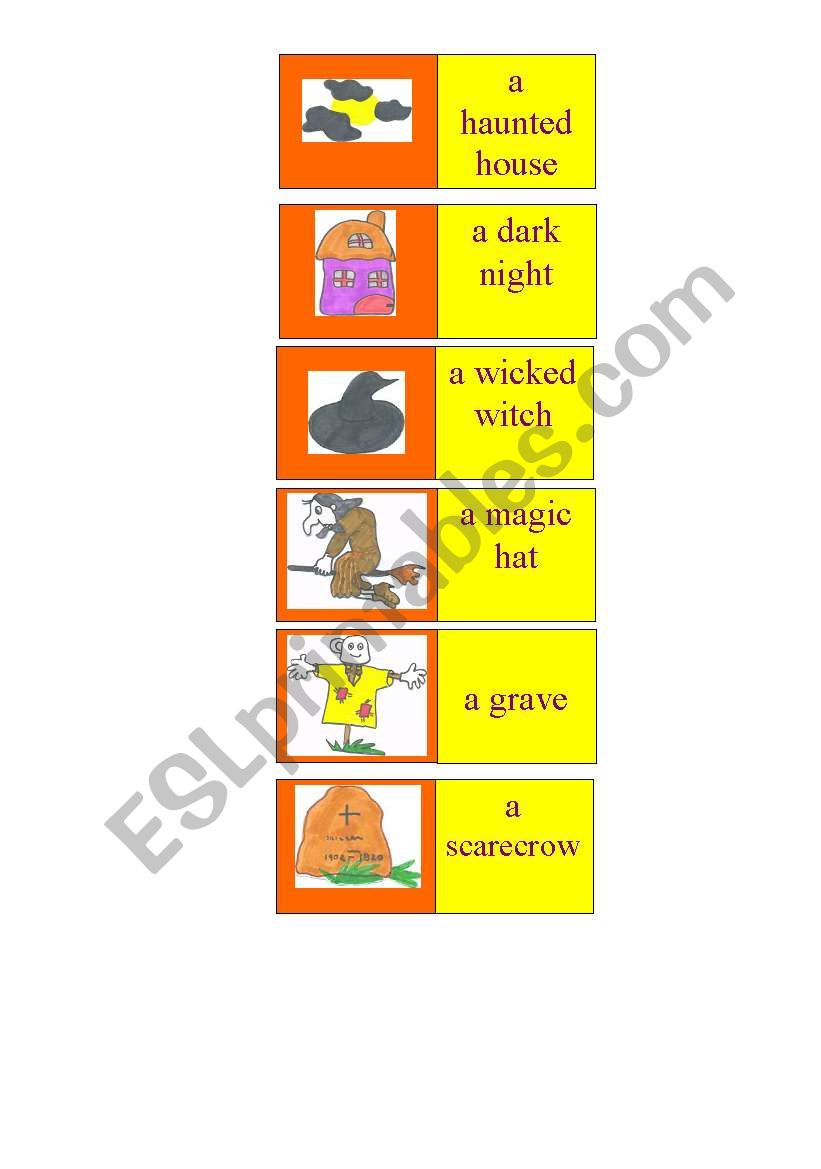 Halloween dominoes worksheet