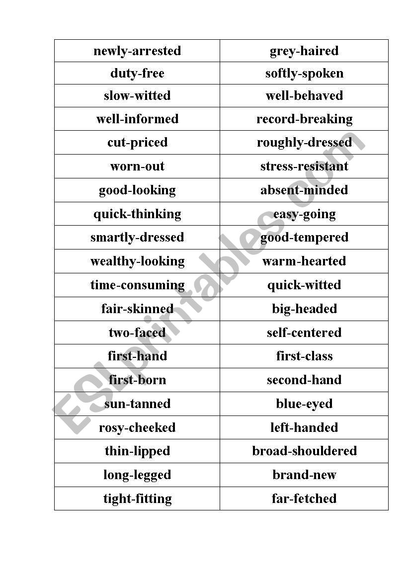 compound-adjectives-exercises-for-grade-5-foto-kolekcija