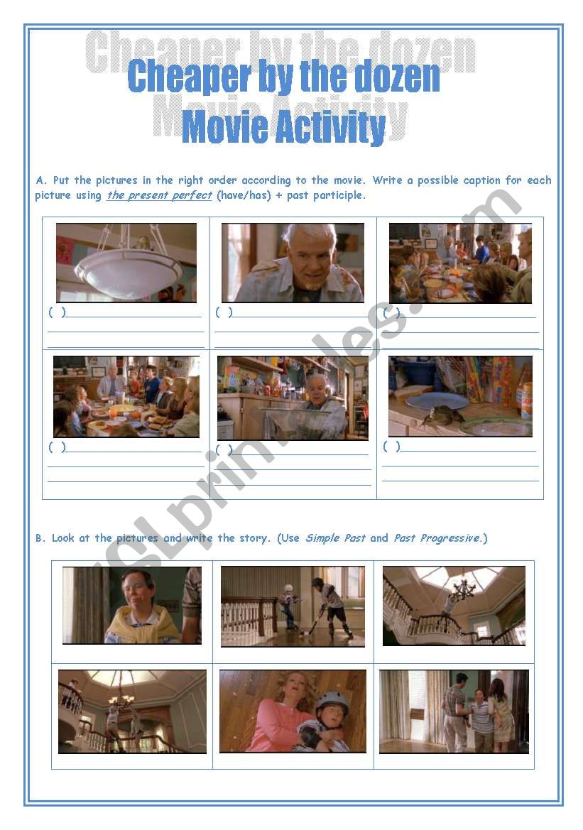 Cheaper by the Dozen - Movie Activity