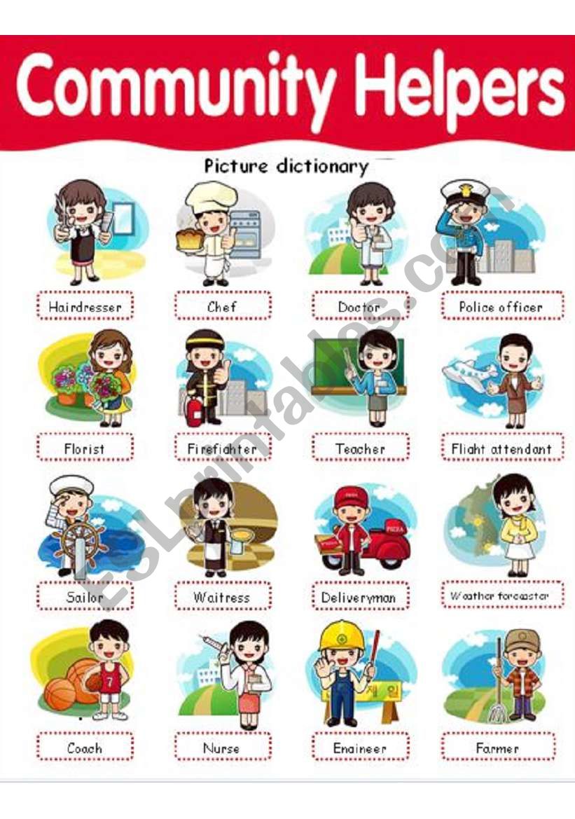 Community Helpers picture dictionary