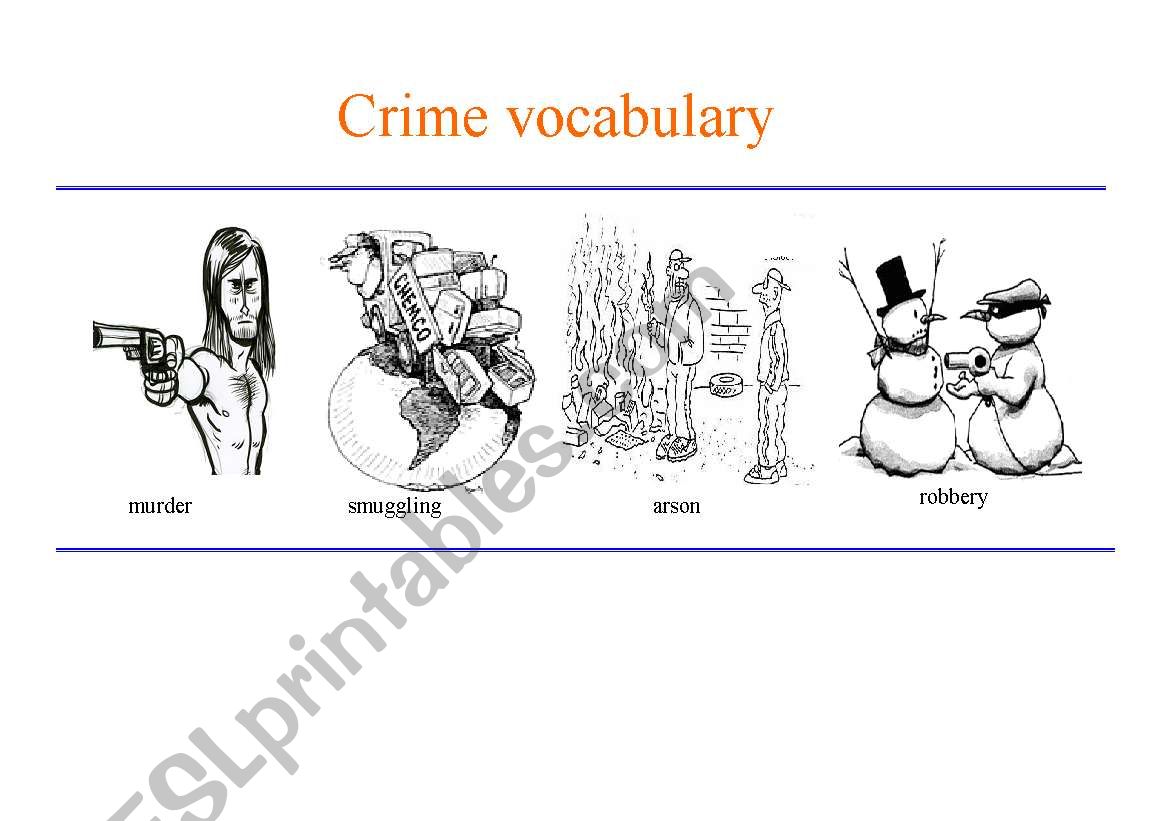 crime vocabulary 2 worksheet