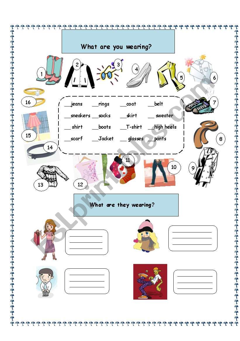 What are you wearing? - ESL worksheet by nayomby