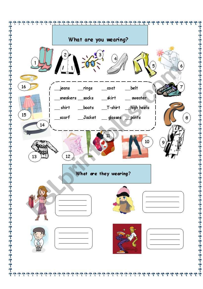 What are you wearing? worksheet