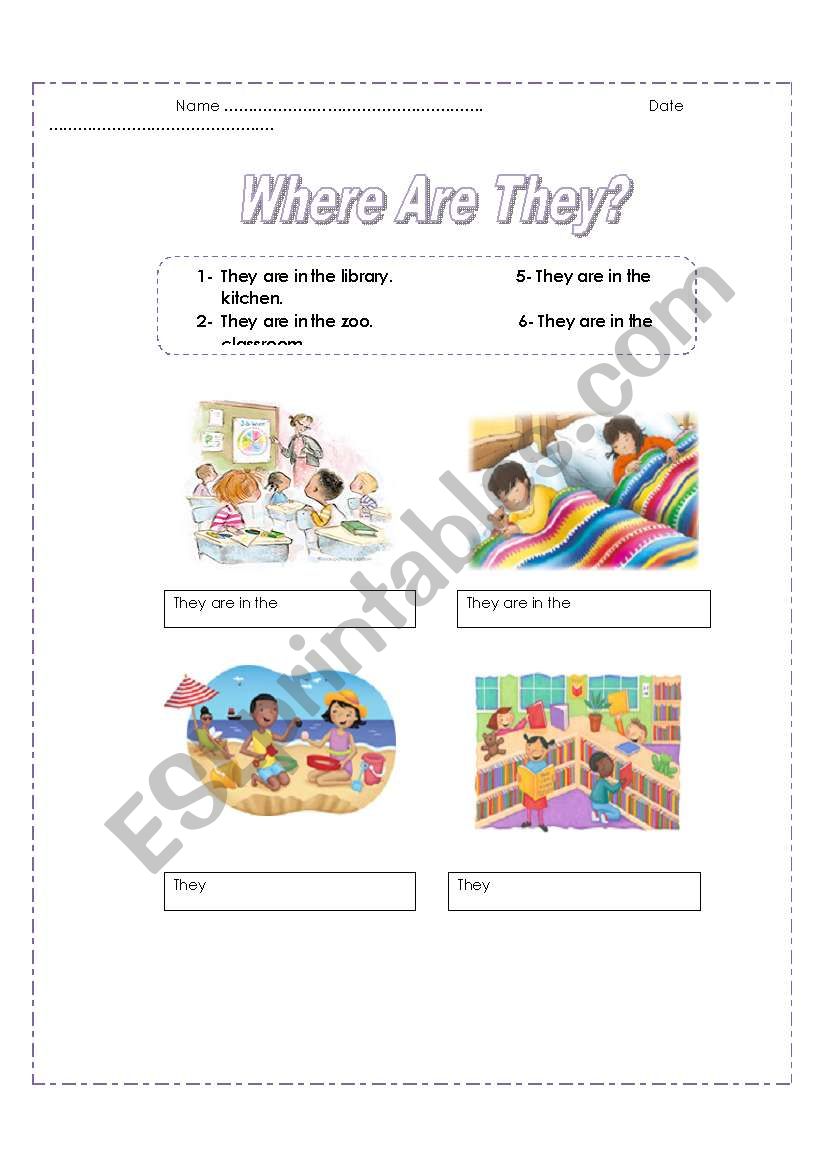 Where Are They? worksheet