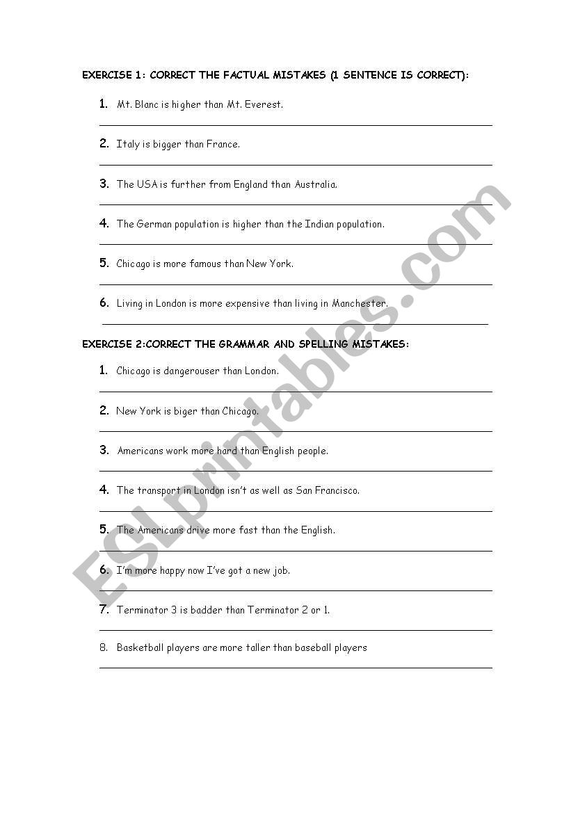 Adjectives worksheet