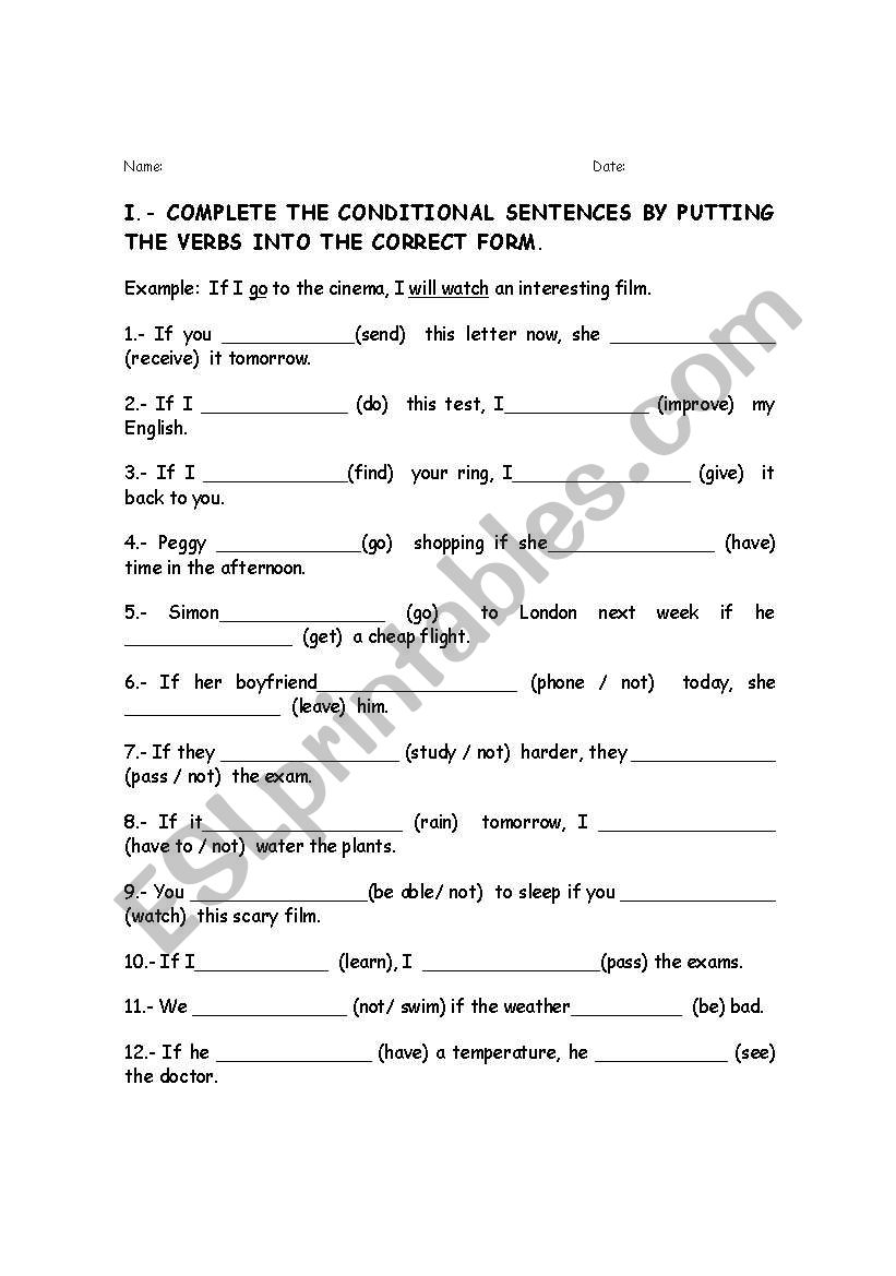 Conditional Clauses worksheet