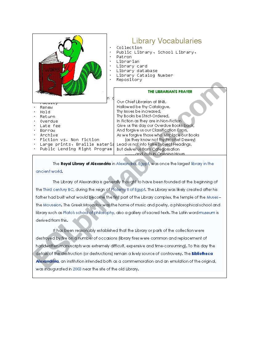 List of essential library vocabularies