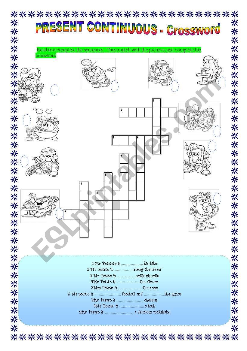 PRESENT CONTINUOUS - CROSSWORD