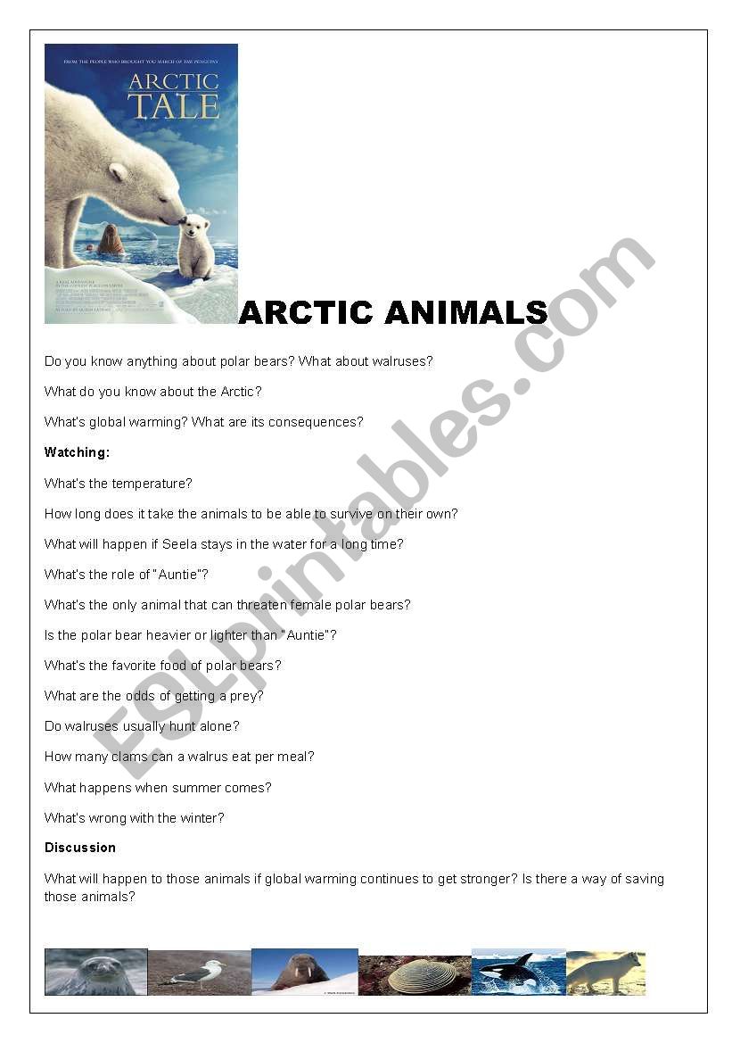 Arctic Tale worksheet