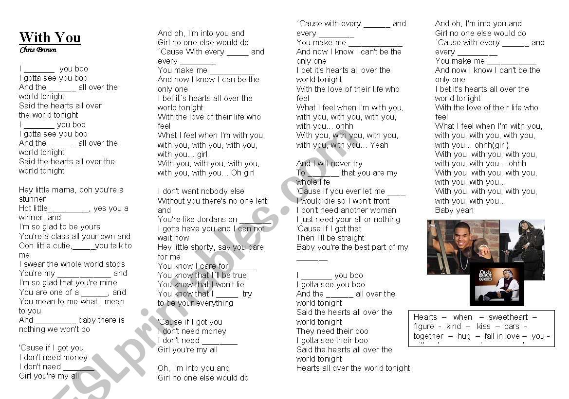 With You - Chris Brown worksheet