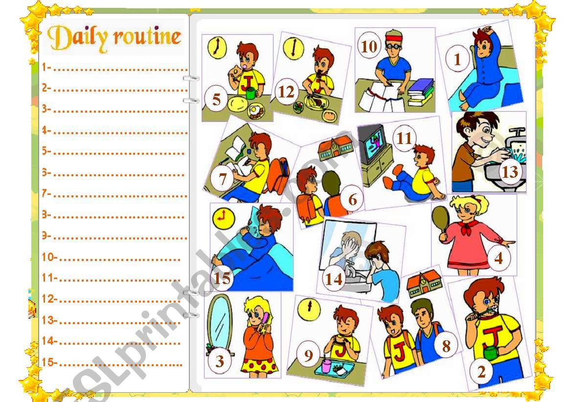 daily routine worksheet