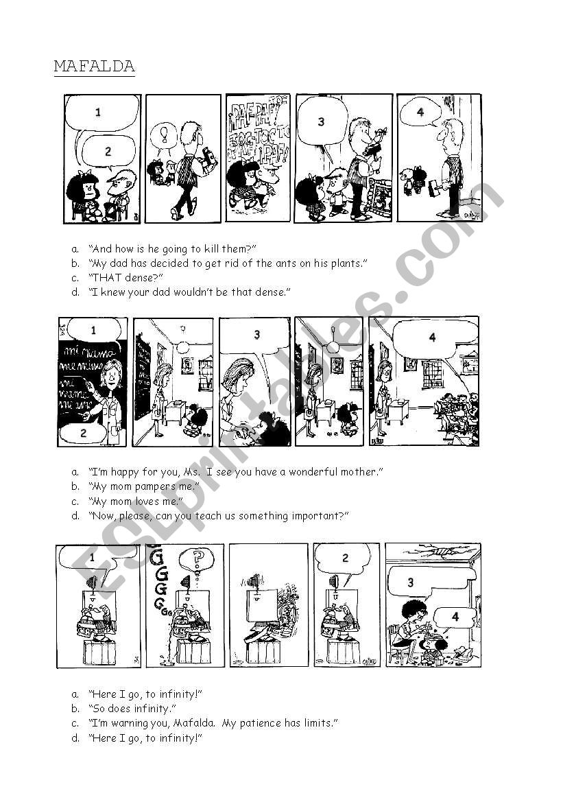 Mafalda - Comic Strips worksheet