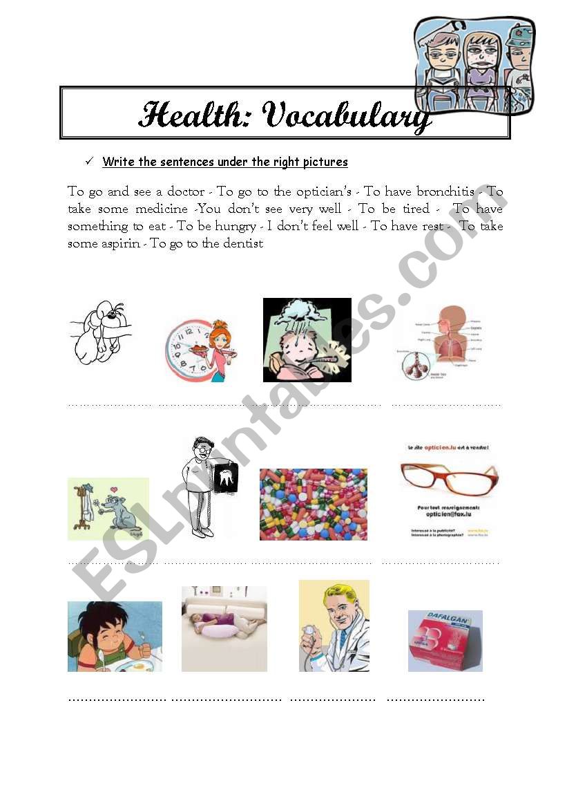 Health worksheet